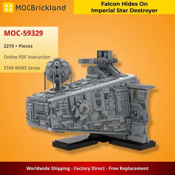 STAR WARS MOC 59329 Falcon Hides On Imperial Star Destroyer by 6211 MOCBRICKLAND 4
