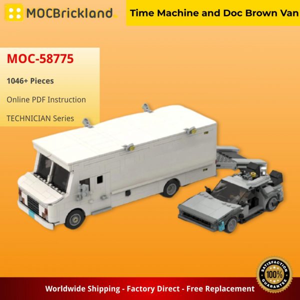 TECHNICIAN MOC 58775 Time Machine and Doc Brown Van by legotuner33 MOCBRICKLAND 1