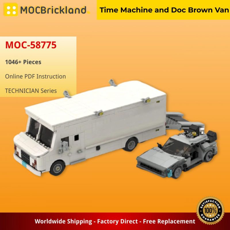 TECHNICIAN MOC 58775 Time Machine and Doc Brown Van by legotuner33 MOCBRICKLAND 1 800x800 1