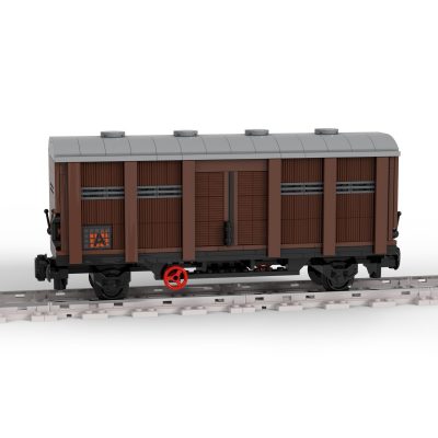 TECHNICIAN MOC 81221 BoxcarOrdinary Covered Wagon – 2 axles by langemat MOCBRICKLAND 1
