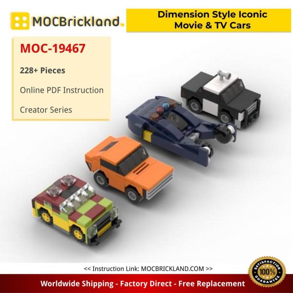 creator moc 19467 dimension style iconic movie amp tv cars by momatteo79 mocbrickland 5094