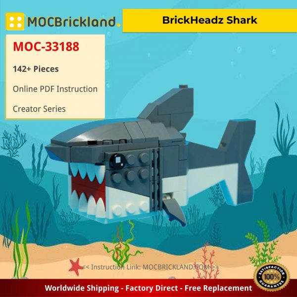creator moc 33188 brickheadz shark by leewan mocbrickland 4558