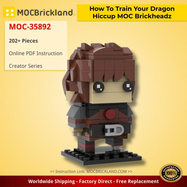 creator moc 35892 how to train your dragon hiccup moc brickheadz by custominstructions mocbrickland 7206