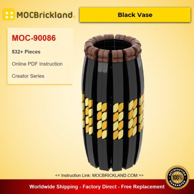creator moc 90084 90085 90086 blue black and white vase compatible with moc flower bouquet 10280 40461 and 40460 mocbrickland 7964