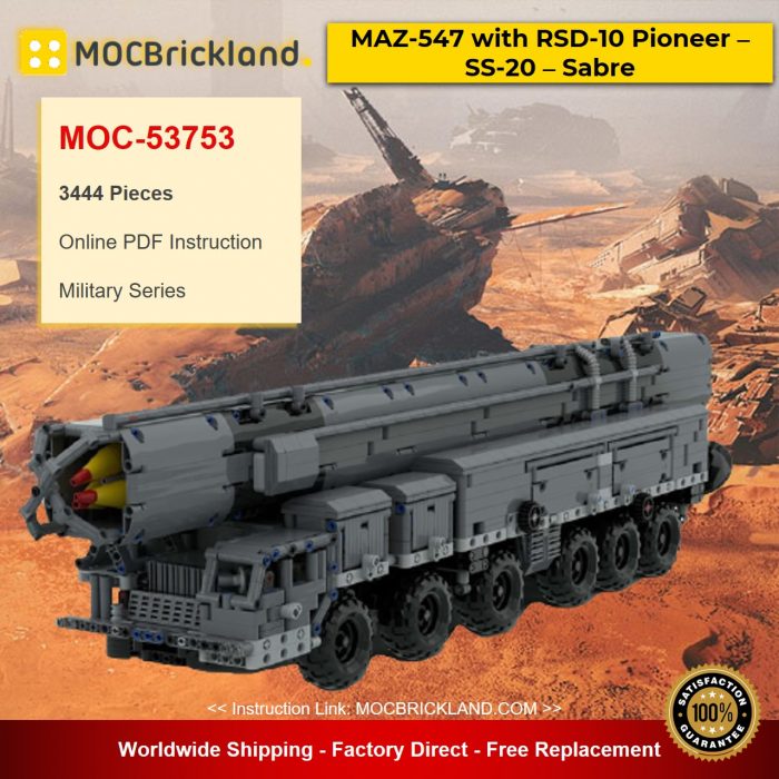 Military MOC-53753 MAZ-547 with RSD-10 Pioneer – SS-20 – Sabre by zz0025 MOCBRICKLAND