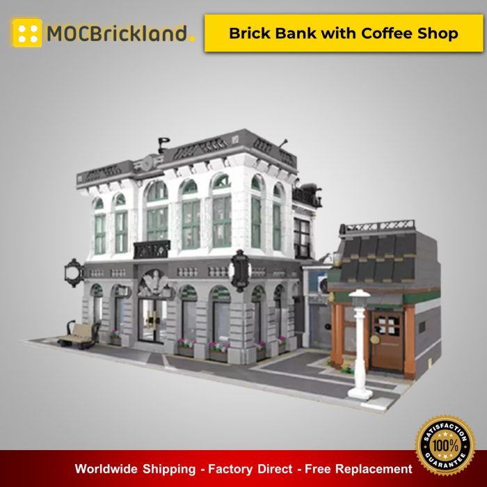 Modular Building MOC-10811 Brick Bank with Coffee Shop by dagupa MOCBRICKLAND