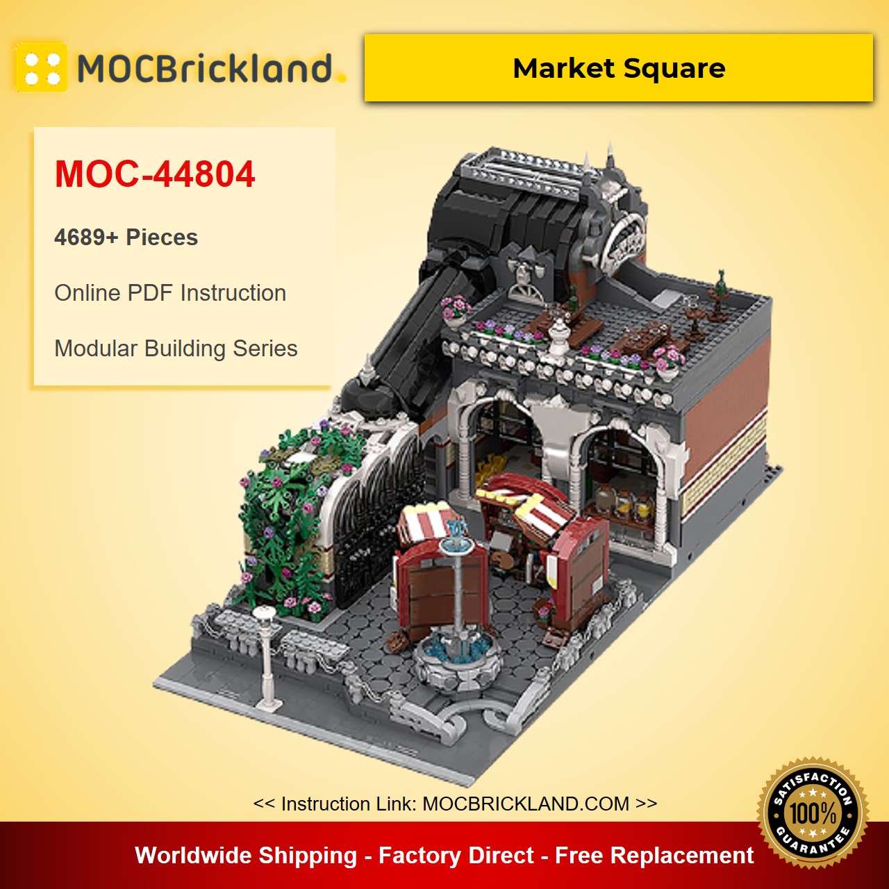 modular building moc 44804 market square by black mantled builder mocbrickland 5357