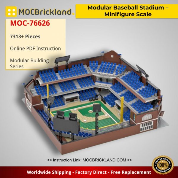 modular building moc 76626 modular baseball stadium minifigure scale by gabizon mocbrickland 8850