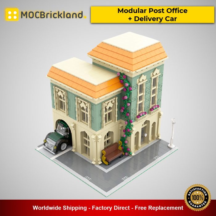 Modular Buildings MOC-57981 Modular Post Office + Delivery Car by MOCExpert MOCBRICKLAND