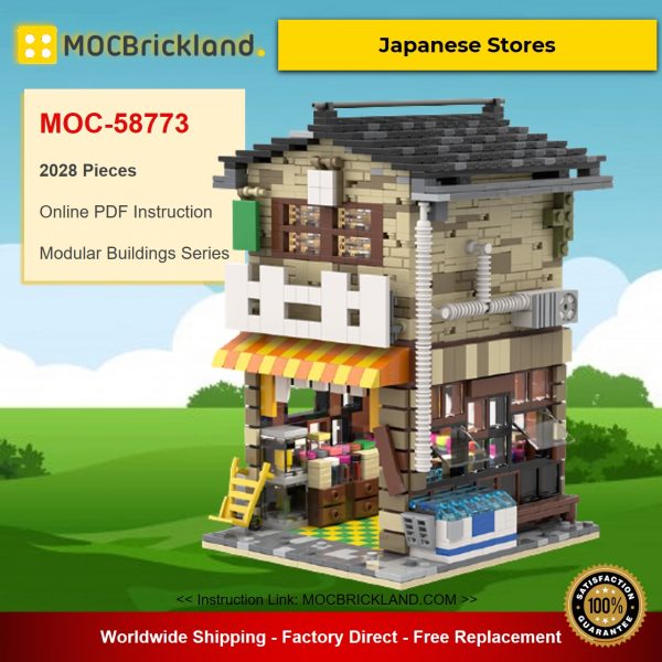 modular buildings moc 58773 japanese stores by povladimir mocbrickland 5077