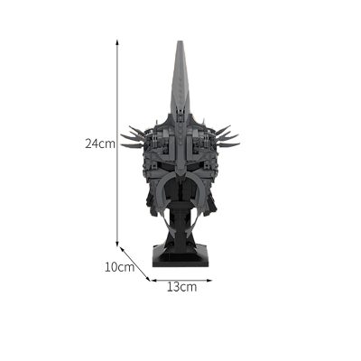 movie moc 39100 the witch king of angmar helmet by black mantled builder mocbrickland 1522