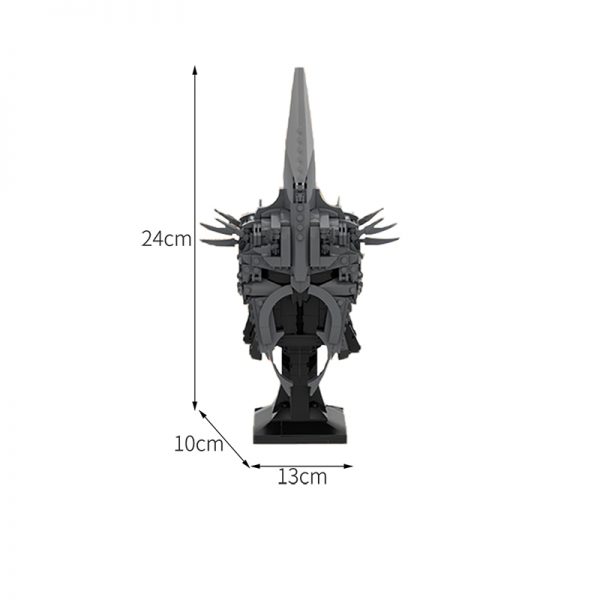movie moc 39100 the witch king of angmar helmet by black mantled builder mocbrickland 1522