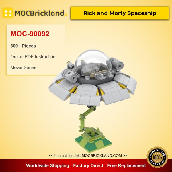 movie moc 90092 rick and morty spaceship mocbrickland 7472
