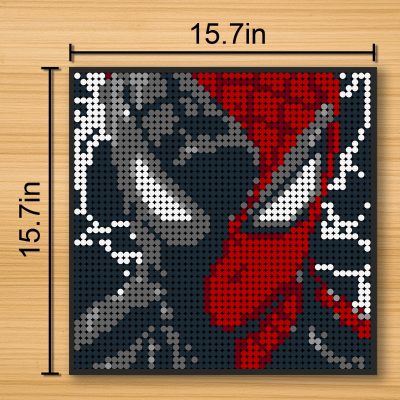 movie moc 90149 spiderman in black and red pixel art mocbrickland 4633