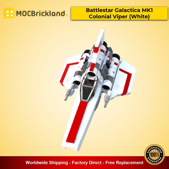 Space MOC-23012 Battlestar Galactica MK1 Colonial Viper (White) by apenello MOCBRICKLAND