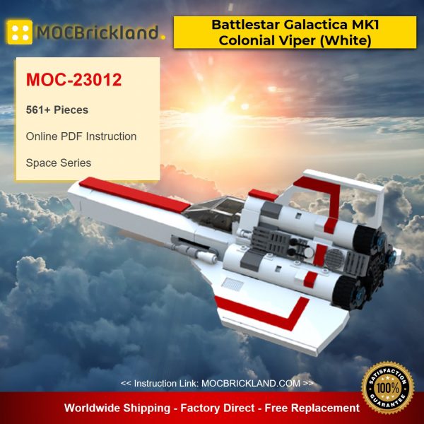 space moc 23012 battlestar galactica mk1 colonial viper white by apenello mocbrickland 8405