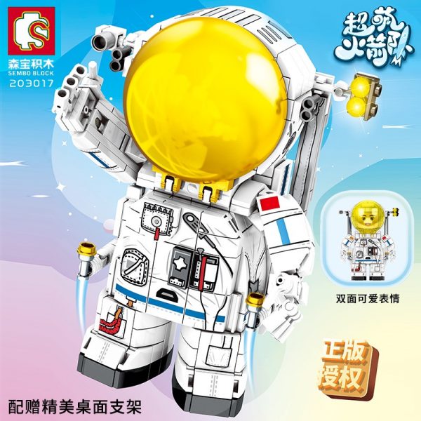 space sembo 203017 super cute rocket q version of the astronaut 8920