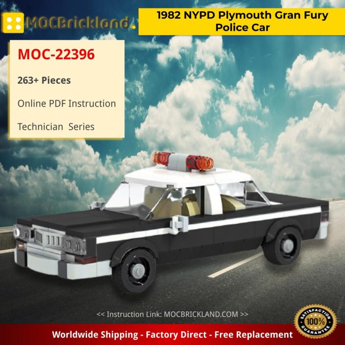 Technic MOC-22396 1982 NYPD Plymouth Gran Fury Police Car by OneBrickPony MOCBRICKLAND