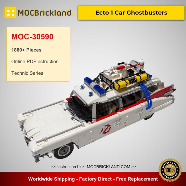 technic moc 30590 ecto 1 car ghostbusters by fabriziop mocbrickland 2053