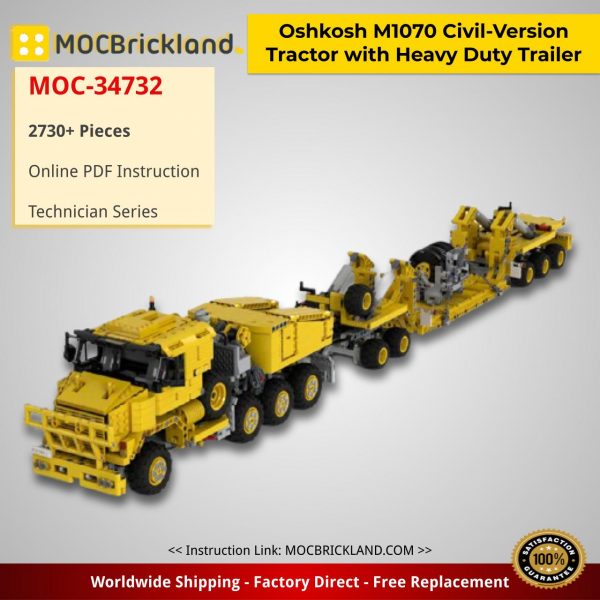 technic moc 34732 oshkosh m1070 civil version tractor with heavy duty trailer by legolaus mocbrickland 3158