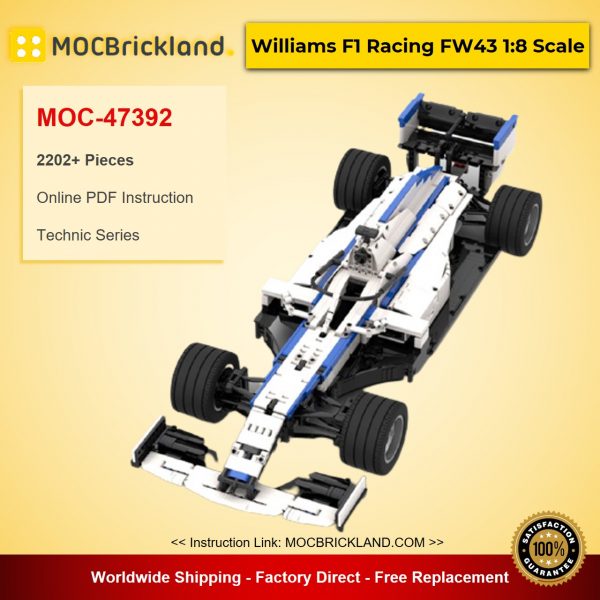 technic moc 47392 williams f1 racing fw43 18 scale by lukas2020 mocbrickland 8409