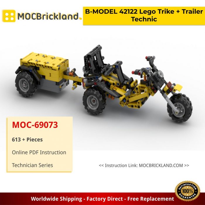 Technic MOC-69073 B-MODEL 42122 LEEGOO Trike + Trailer by Roelof’s Creations MOCBRICKLAND