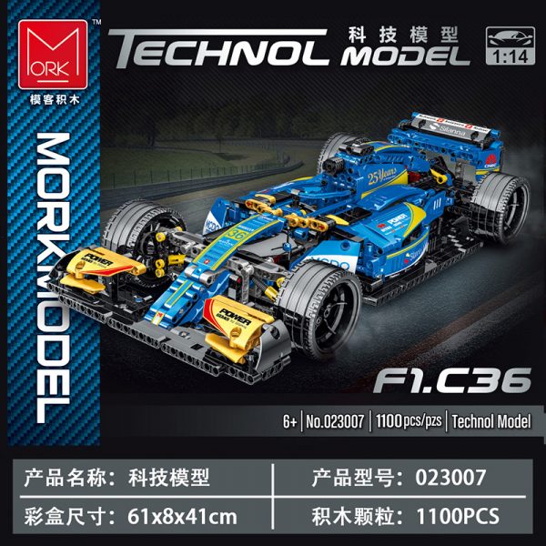 technic mork 023007 f1 c36 blue super racing car 2442