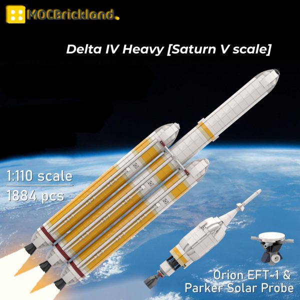 MOCBRICKLAND MOC 101254 Delta IV Heavy with Parker Solar Probe Saturn V scale
