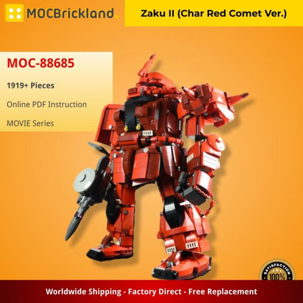 MOCBRICKLAND MOC 88685 Zaku II Char Red Comet Ver 2