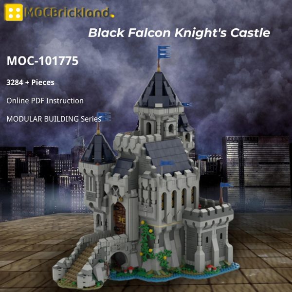 MOCBRICKLAND MOC 101775 Black Falcon Knights Castle 31120 Medieval Castle Alternate Build