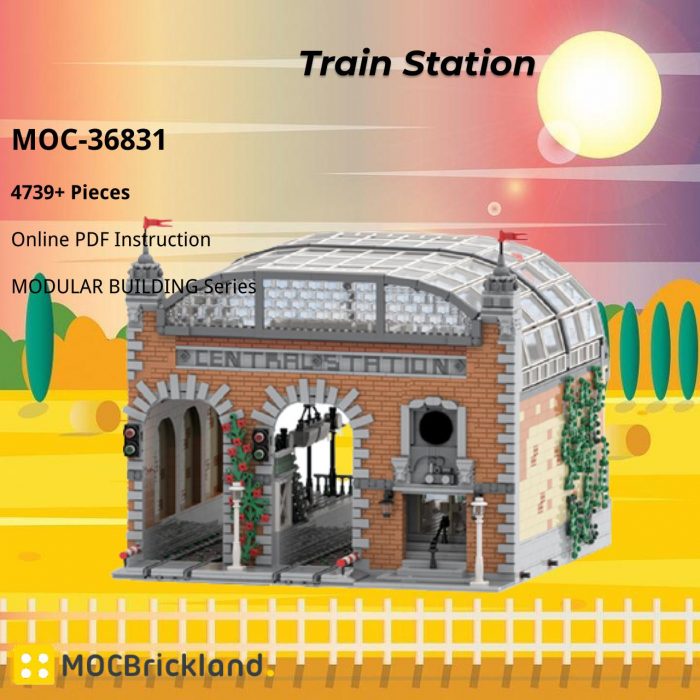 MODULAR BUILDING MOC-36831 Modular Train Station by steinekonig MOCBRICKLAND