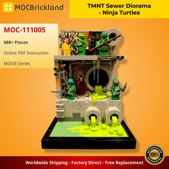 Movie MOC-111005 TMNT Sewer Diorama – Ninja Turtles MOCBRICKLAND