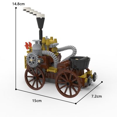 MOCBRICKLAND MOC 2406 Olivers Marvellous Self Moving Carriage Steampunk 7