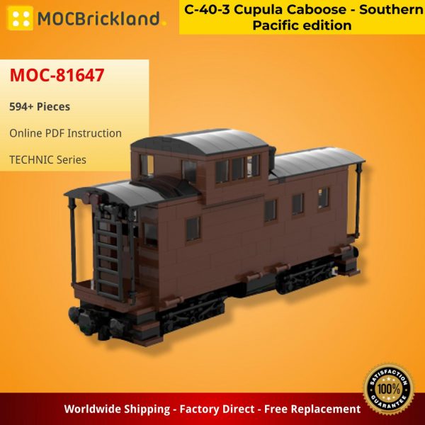 MOCBRICKLAND MOC 81647 C 40 3 Cupula Caboose Southern Pacific edition