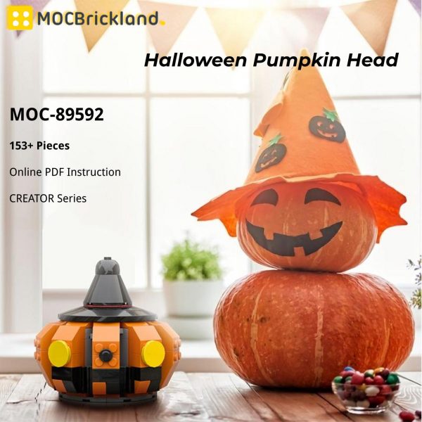 MOCBRICKLAND MOC 89592 Halloween Pumpkin Head