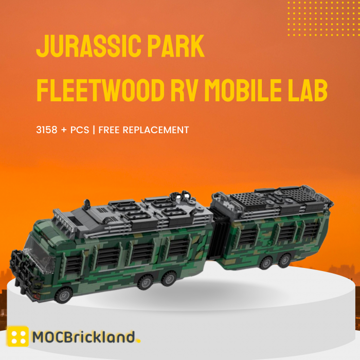 Movie MOC-112801 Jurassic Park Fleetwood RV Mobile LAB MOCBRICKLAND