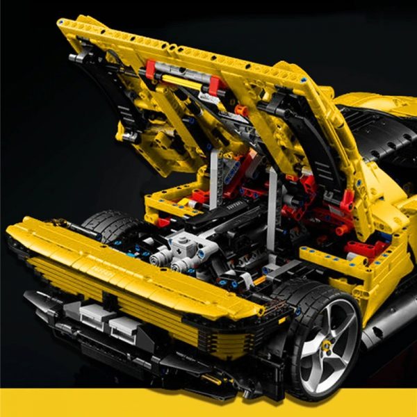Technic MOC 43143 Yellow Ferrari Sports Car 3