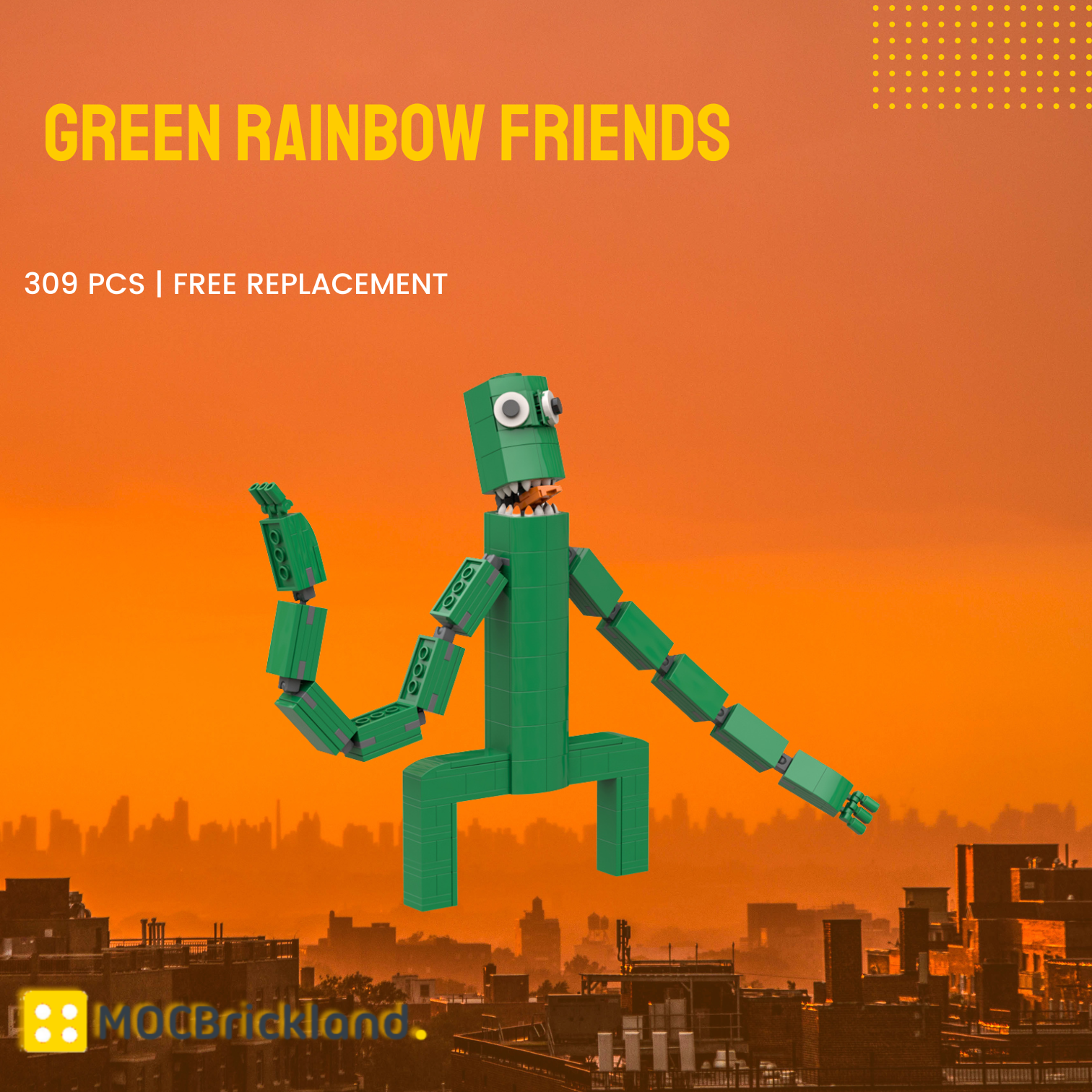 MOC-89573 Green Rainbow Friends With 309 Pieces
