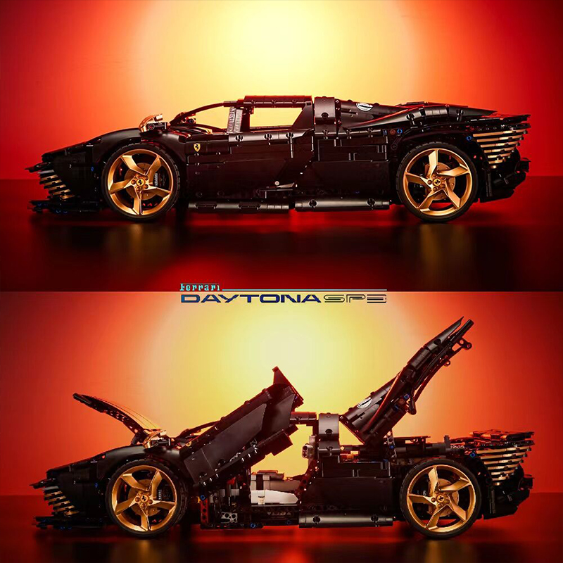Black Ferrari Daytona SP3 Sports Car MOC T006 2 3