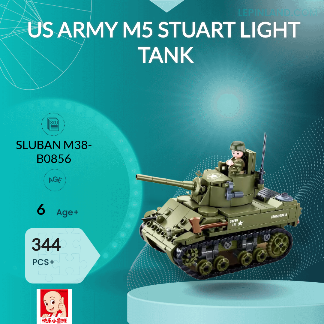 Sluban M38-B0856 WWII-m5 Light Tank