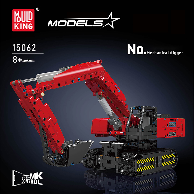 Mould King 15062 Motor Red Mechanical Digger 1