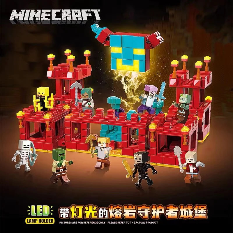 Quan Guan 753 Minecraft Village Guardian Castle with Lights 2