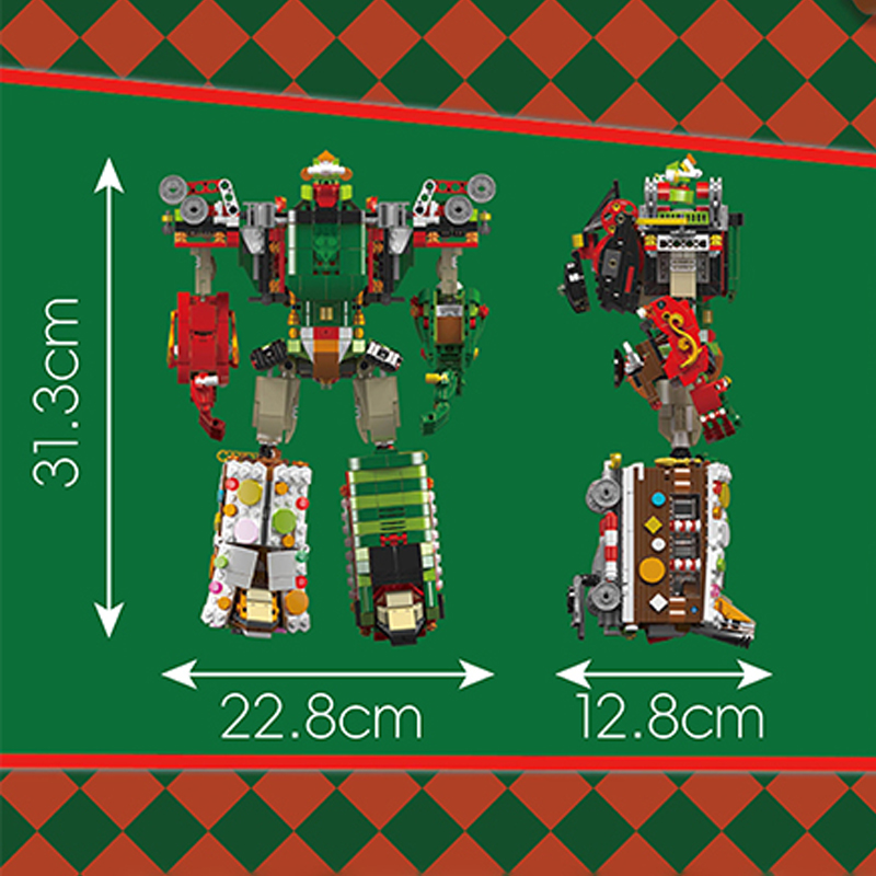 Mould King 12028 Christmas Train Transformer Robot 2