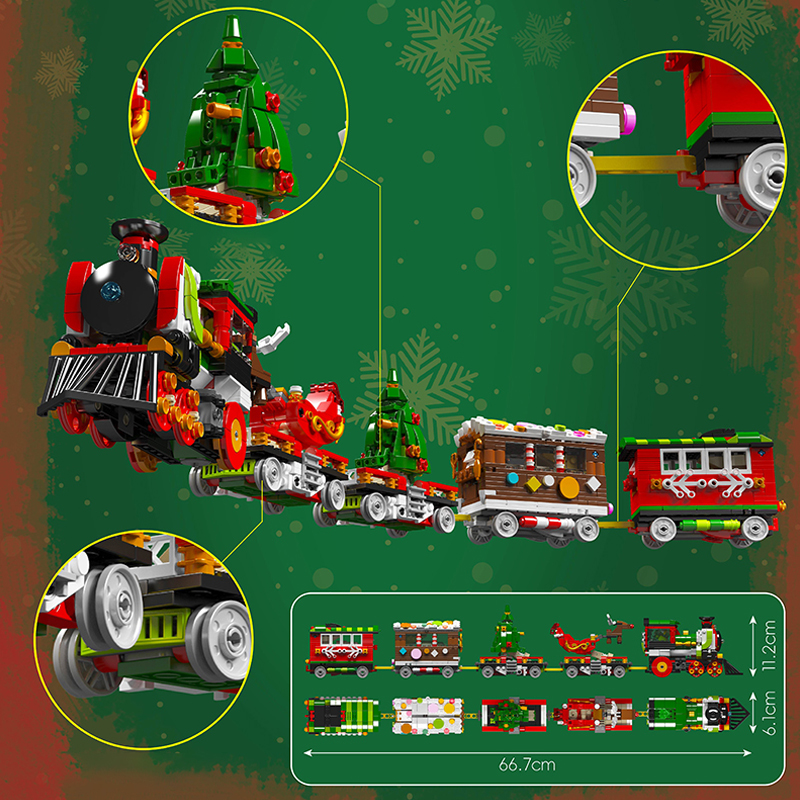 Mould King 12028 Christmas Train Transformer Robot 4