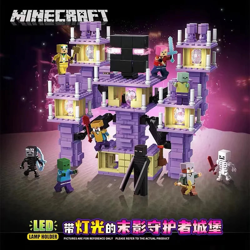 Quan Guan 754 Minecraft Shadow Guardian Castle with Lights 2