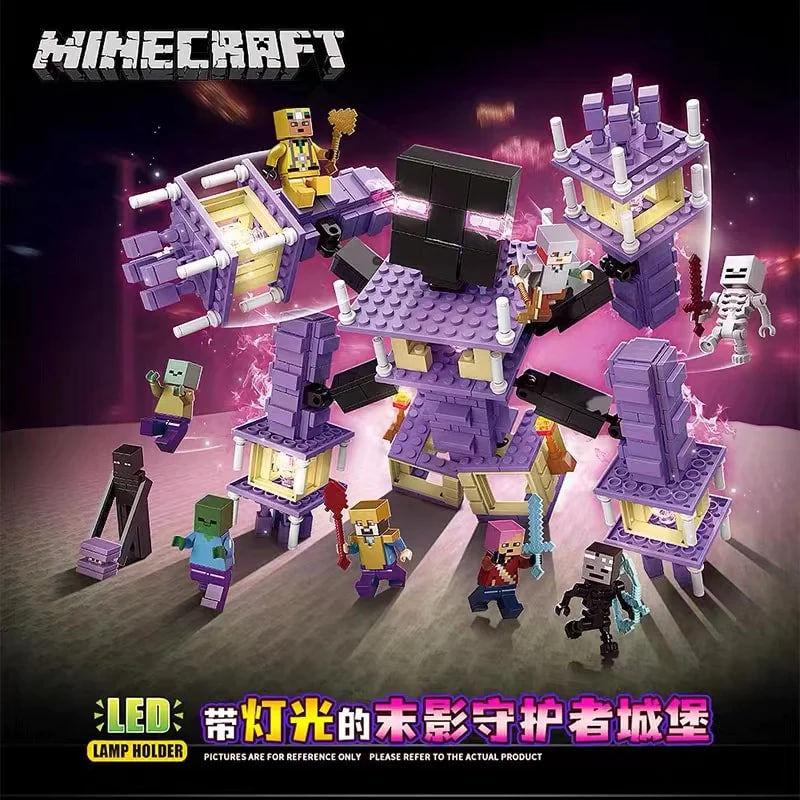 Quan Guan 754 Minecraft Shadow Guardian Castle with Lights 3