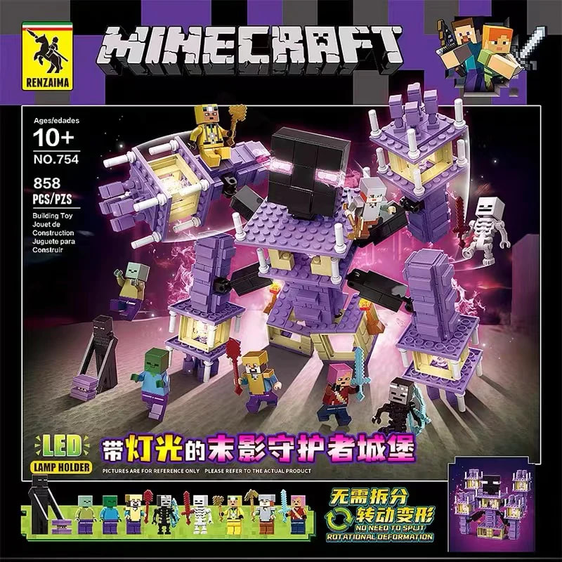 Quan Guan 754 Minecraft Shadow Guardian Castle with Lights 4