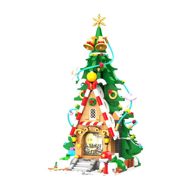 JAKI JK5128 Christmas Elf Tree House Hand Rotating Music